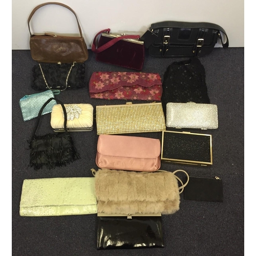 633 - A selection of 17 evening bags & purses, from Accessorise, Debenhams, Monsoon, MNG & DKNY etc.