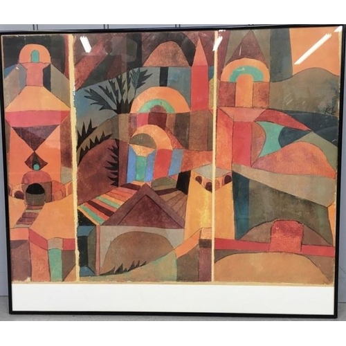 333 - A framed print, after Paul Klee - 'Temple Gardens' Framed dimensions(cm) 52x72.