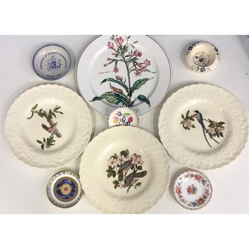 624M - A selection of nine decorative plates & pin dishes, by Royal Worcester, Royal Grafton, Poole Pottery... 