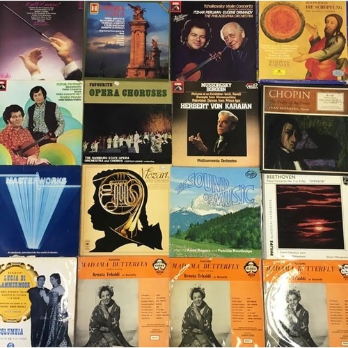 723 - A collection of approximately 76 vinyl albums. Classical/Operatic/Musical genre.