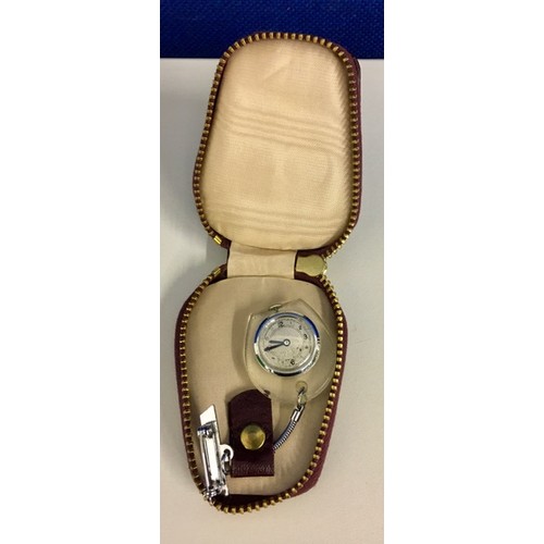 387 - A vintage nurse's fob watch, together with a cased pendant watch.