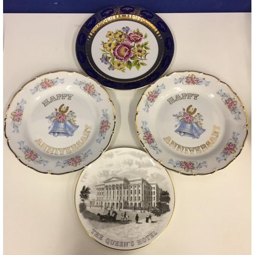 510 - A mixed lot of four collector's plates. Two Chodovia (Happy Anniversary), EPIAG (Carlsbad) & Royal D... 