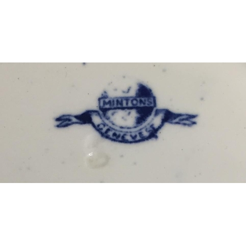 589 - A Minton's 'Genevese', blue & white jug and wash bowl.