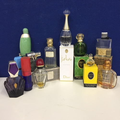 656 - A collection of vintage, empty perfume bottles Includes Christian Dior, Cacherel (Eden/Lou Lou), Goy... 