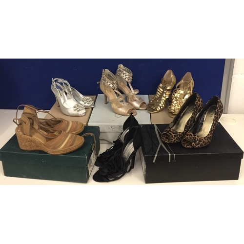 716E - Six pairs of used shoes & sandals. Size 3 (Euro 36). Includes Dune, Jessica Simpson, Linea, Redherri... 