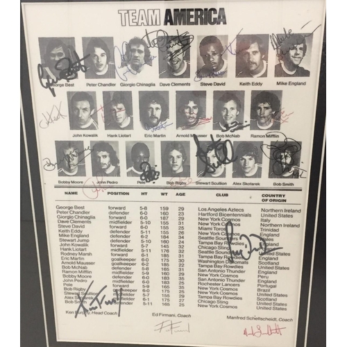 1683 - A unique, framed piece of football memorabilia from 1976 American Bicentennial Soccer Cup. Incorpora... 