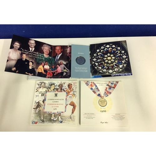 1667 - A mixed lot of BU & commemorative coins. Includes 1986 £2 Commonwealth Games in folder, 2007 Diamond... 