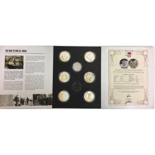 1675 - We Will Remember Them set, by London Mint. Complete except for Menin Gate gold coin. All certificate... 