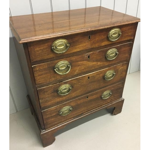 61 - A Georgian, mahogany chest of four drawers. Missing drawer bases & one drawer side. Dimensions(cm) H... 