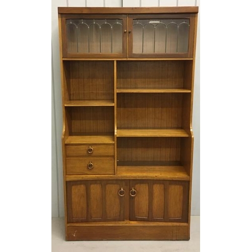 113 - A mid-century teak display cabinet. Dimensions(cm) H183, W101, D38.