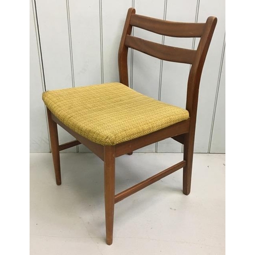 159 - A set of four, mid-century dining chairs. Dimensions(cm) H78(46 to seat), W47, D47.