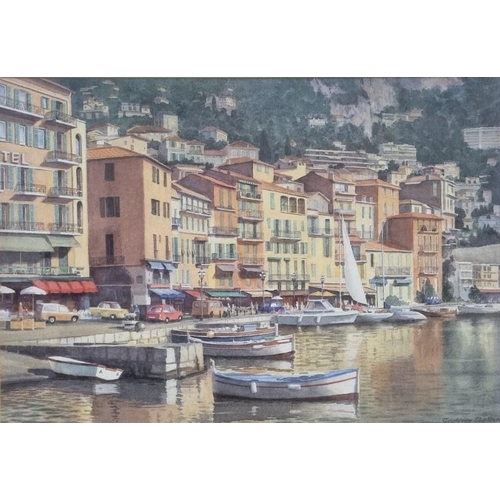 313 - A pencil-signed, limited edition print of a French Riviera scene, by 'Godfrey Shellard'. Mounted & f... 