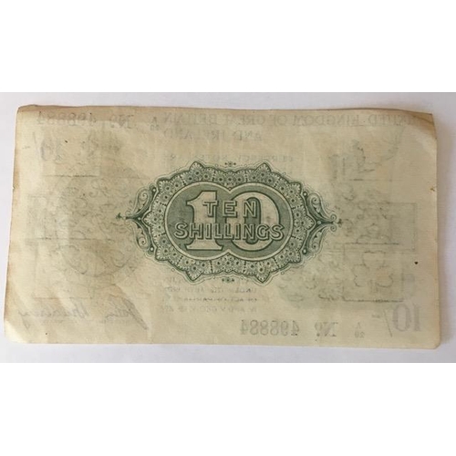 484 - Ten Shilling Note - John Bradbury, Secretary to the Treasury, 1918-19, 3rd series issue. No, A29 498... 