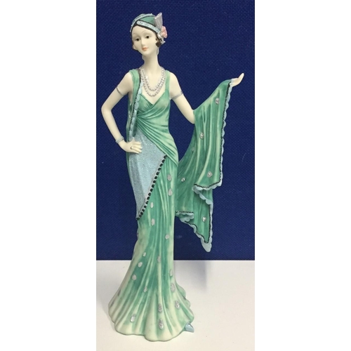 490E - A boxed Shudehill Charleston Lady with green shawl figurine. (No. 85441) Height 30cm.