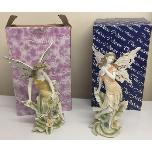 490G - Two boxed Juliana Collection fairy figurines. Height 30cm & 32cm.