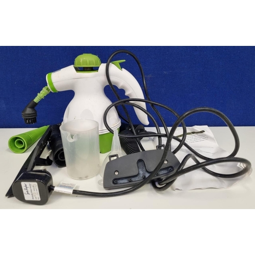 792 - A convenient, boxed, handheld 'Pifco' steam cleaner with attachments. Untested.