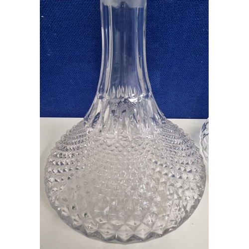 206B - A heavy crystal ships decanter, likely 'Waterford' (height 28cm, diameter 19cm, with a chip to base ... 