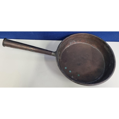 475 - A substantial early 19th century/Georgian, hollow handled & coppered skillet pan. Antique repair to ... 