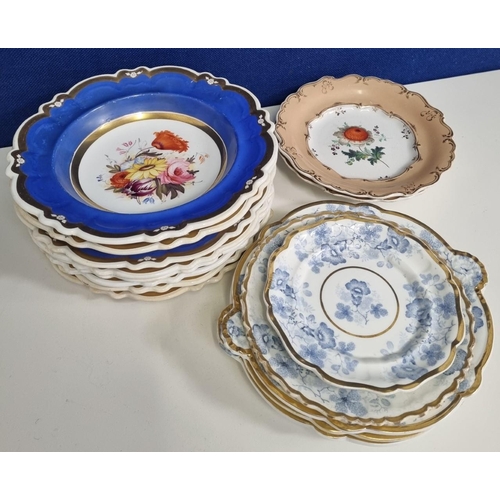 498B - A substantial, mixed lot of 19th century crockery, to include finely hand-painted examples. Two 'Por... 