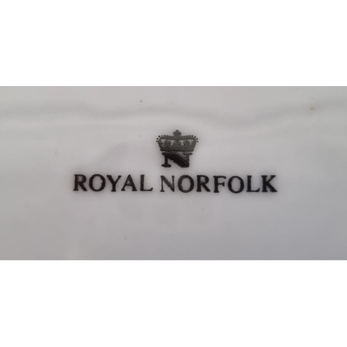 592 - A substantial 'Royal Norfolk' tea/dinner service, with an English 'Country Roses' design & golden ri... 