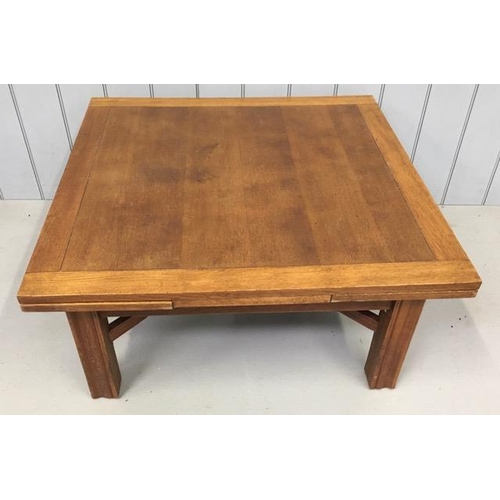 30 - A vintage, extending draw-leaf coffee table. Appears to be a full dining table, reduced in height. D... 