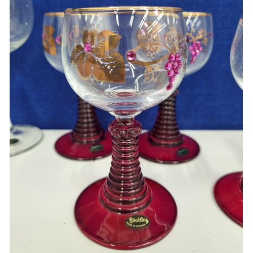 215 - A quantity of desirable 'Swarovski' gemmed 'Böckling' German glassware. Consisting of two larger 24c... 