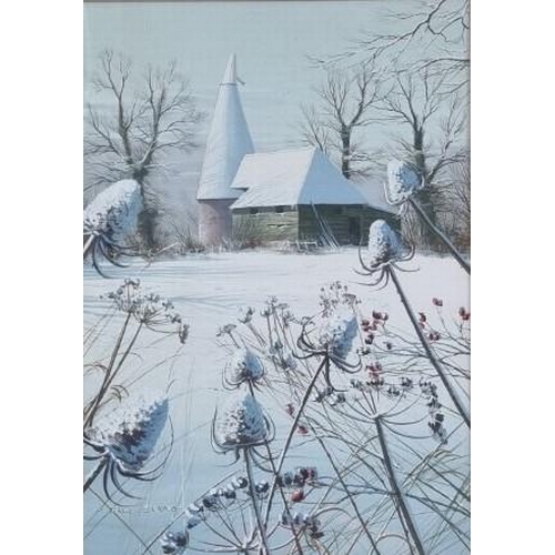 363 - Two original, highly collectable gouache paintings, by Paul Evans, British. A stylised 'Winter Tease... 