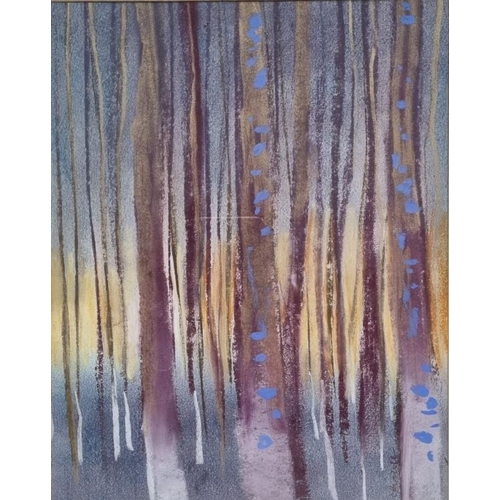 364 - An original, atmospheric Clare Buckle pastel drawing - 'Winter-maroon'. Framed dimensions(cm) H34.5,... 