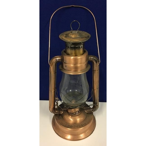 474 - A vintage, copper storm lantern, by 'Dietz', model no.8.