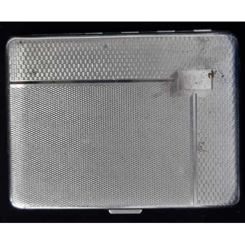 476 - An 'EMU' brand, English, vintage cigarette case, made of 'Sylva' chrome. Case dimensions(cm) H11.3, ... 