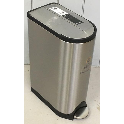 688 - A soft-close, butterfly topped, pedal bin, by Simplehuman. Height 54cm.