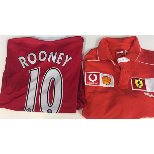 733 - A Ferrari Formula 1 Shirt (size L) & a Manchester United football shirt, Rooney no.10 (size XL).