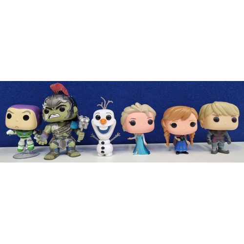 760 - Assorted unboxed 'Funko Pop' models, to include 'Frozen', 'Thor' & 'Toy Story' characters. Six in to... 