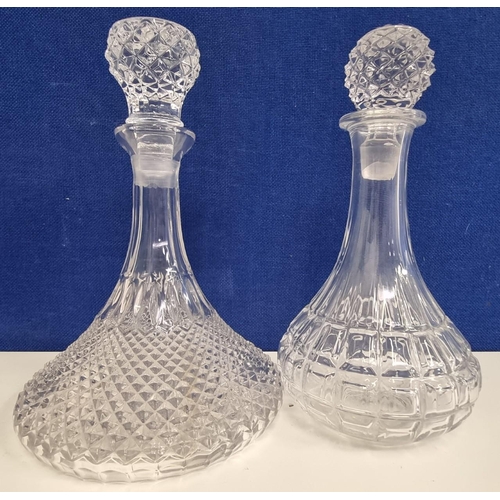 206B - A heavy crystal ships decanter, likely 'Waterford' (height 28cm, diameter 19cm, with a chip to base ... 