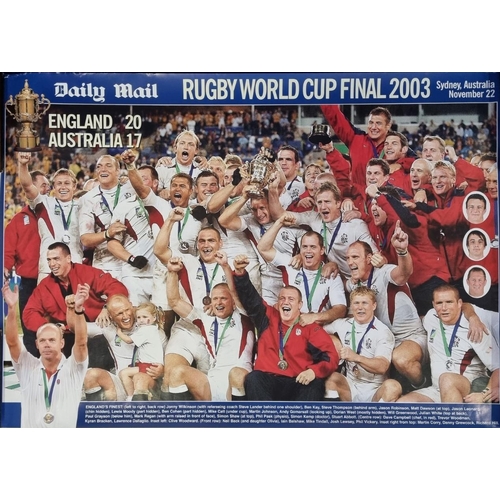 335 - A 'Daily Mail' 2003 rugby final poster. Unframed, in poster tube. Dimensions(cm) H60, W84.