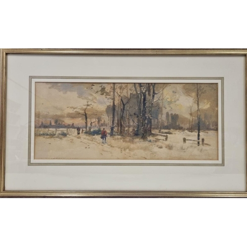 348 - An original signed & dated watercolour painting, by 'H. Woodier', British, dated 1917. A landscape w... 