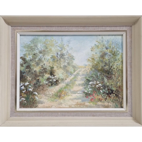 361 - A well-rendered original oil scene 'Near Staplefield, Sussex', by Phillis Cridland. Framed dimension... 