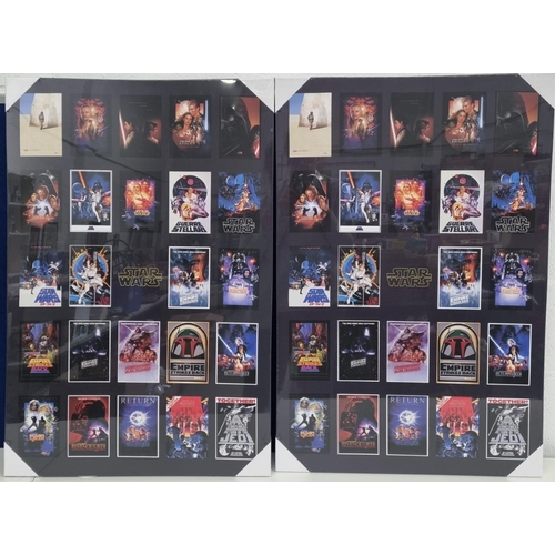 376 - Two identical, cellophane wrapped 'Star Wars' montage printed canvasses. Dimensions(cm) H90.5, W60.5... 