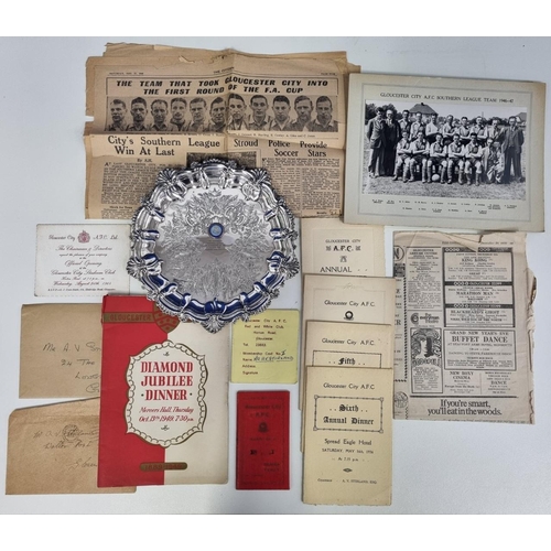 726 - A collection of Gloucester City A.F.C. ephemera as collected by A.V. Stirland, club President. To in... 