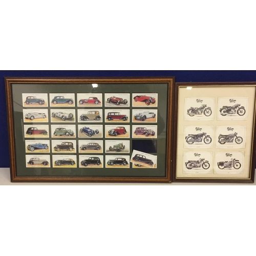 1756 - A framed collection of John Player’s Motor Cars cigarette cards, together with a framed collection o... 