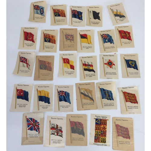 1757 - A collection of 28 Kensitas silk cigarette cards, depicting flags of the world.