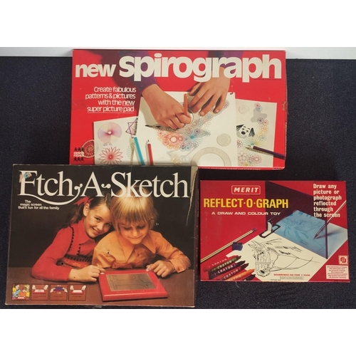 1932 - A Vintage Denys Fisher Spirograph, Etch-A-Sketch by Ohio Toys in original box, together with Merit R... 