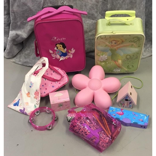 1951 - A selection of children's items, including two Disney suitcases - 'Princess' & 'Fairy', 'Smiggles & ... 