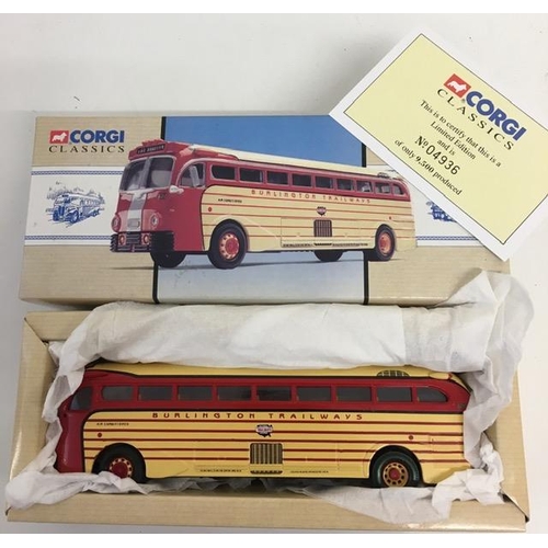 2211 - Corgi 98465 1:50 Scale Yellow Coach 743 – ‘Burlington Trailways’. Limited edition 4936/9500.