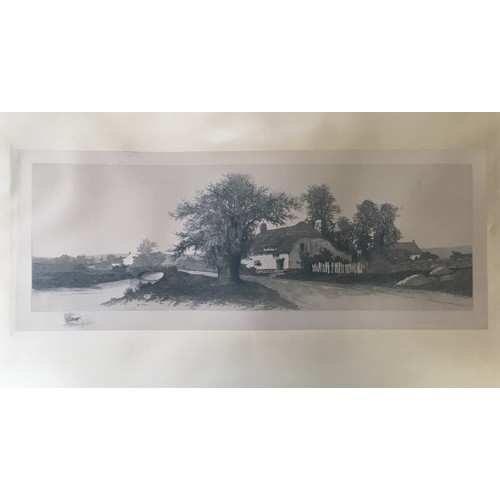 296 - A good framed Victorian pencil Drawing of a Village scene. Signed, but artist unidentified.
Dimensio... 