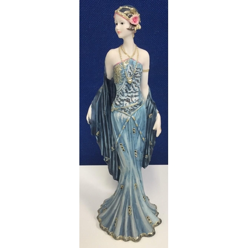 490 - A beautiful, boxed Shudehill Charleston figurine, with blue shawl (No. 85440) Height 29cm.