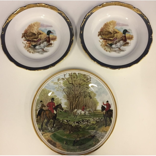 509 - A mixed lot of three collector's plates. Two Chodovia (gold rimmed with ducks, marked 30) & J F Herr... 