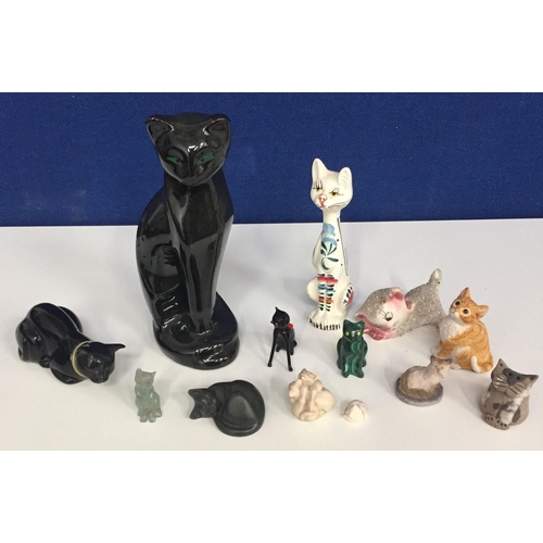 624J - A collection of thirteen ceramic cat figures.