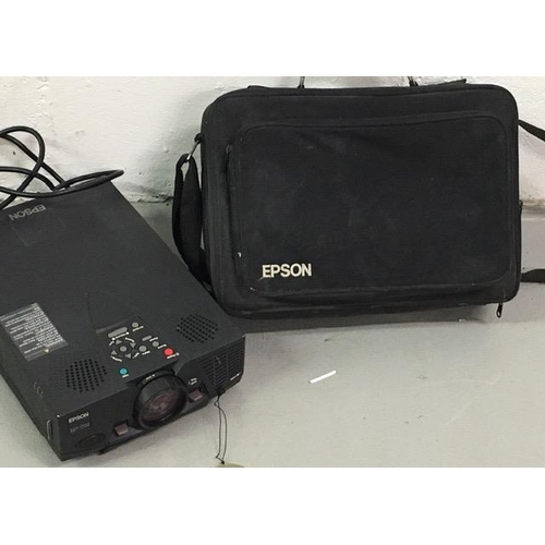 803 - An Epson EMP-7500 LCD projector, with carry case. Untested.