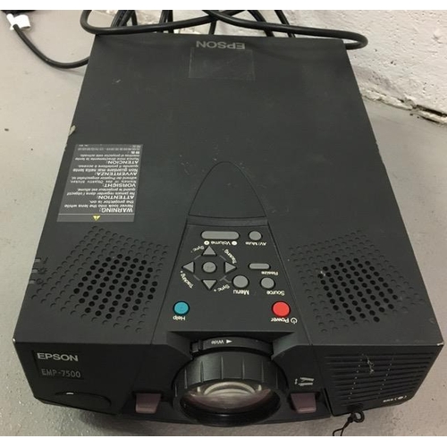 803 - An Epson EMP-7500 LCD projector, with carry case. Untested.